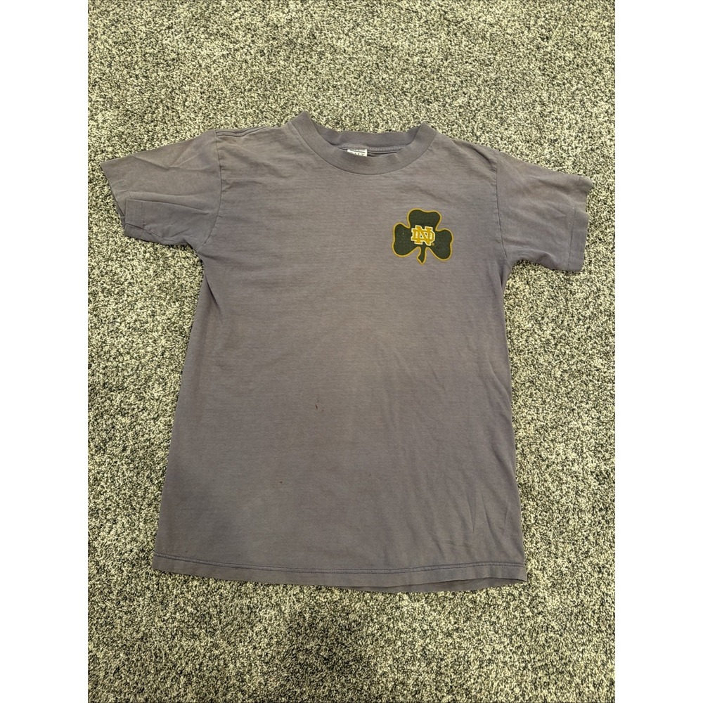 Vintage 90s NOTRE DAME blue made in USA shirt men's Small Galt Sand